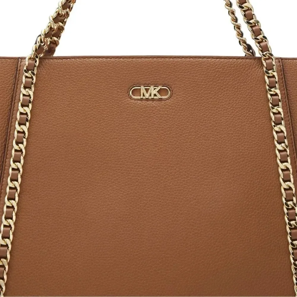 MICHAEL Michael Kors Westley Large Top Zip Chain Tote in Luggage Color